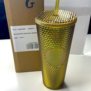 New Disney World 50th Anniversary Geometric Starbucks® Tumbler with Straw – Gold